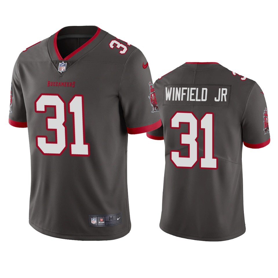 Men Nike Tampa Bay Buccaneers #31 Antoine Winfield Jr. Pewter 2020 NFL Draft Vapor Limited Jersey->tampa bay buccaneers->NFL Jersey